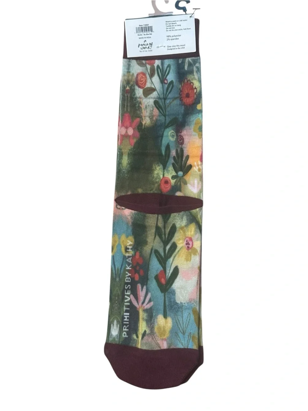 Primitives by Kathy Women’s Floral Socks She Believed She Could So She Did NEW